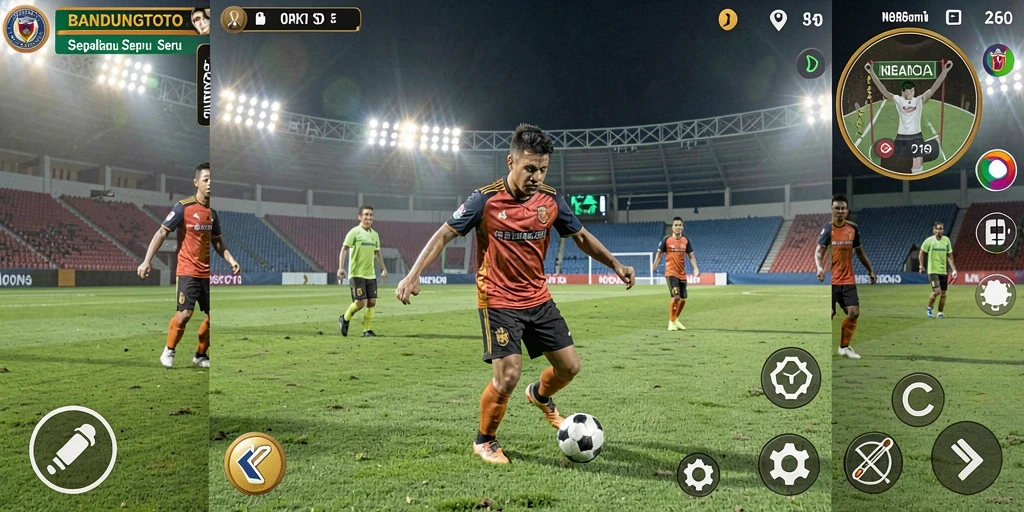 Screenshot BANDUNGTOTO menunjukkan aksi seru di lapangan sepak bola.