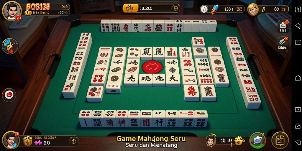 Screenshot utama BOS138 menampilkan tantangan menyerupai permainan Mahjong.