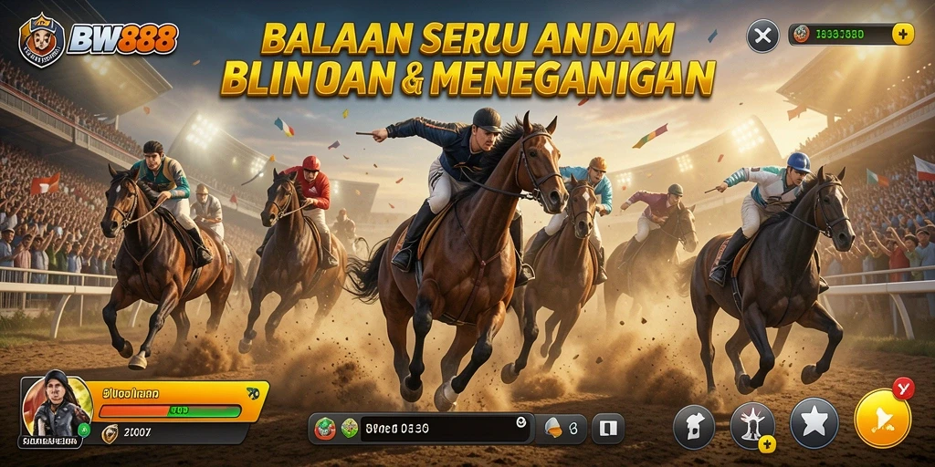 Screenshot menampilkan balapan mendebarkan di BW888.