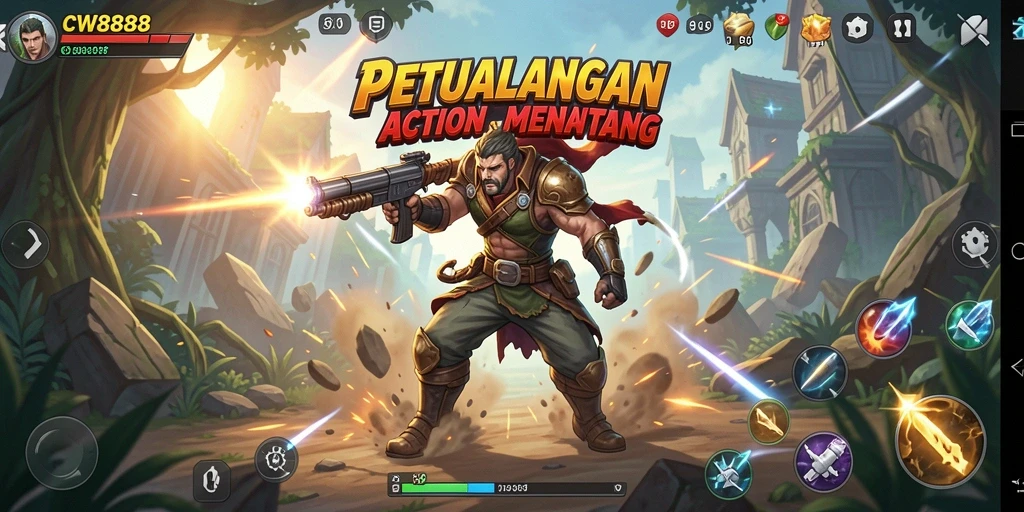 Tangkapan layar menunjukkan pertarungan cepat dan seru dalam CW8888.