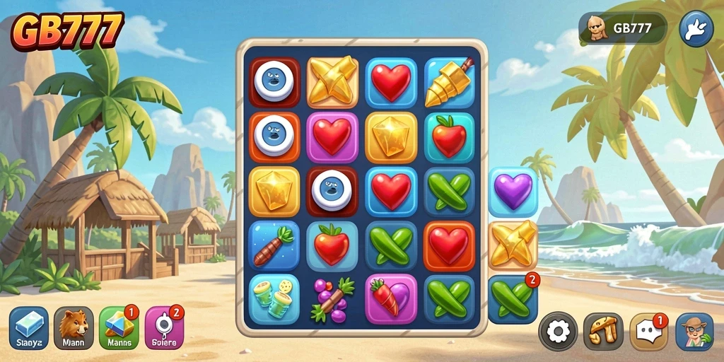 Tampilan gameplay GB777 yang seru dalam kategori Match-3.