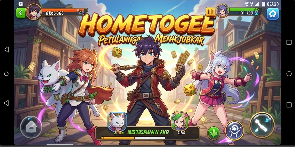 Tampilan gameplay Anime yang menakjubkan dan penuh warna.