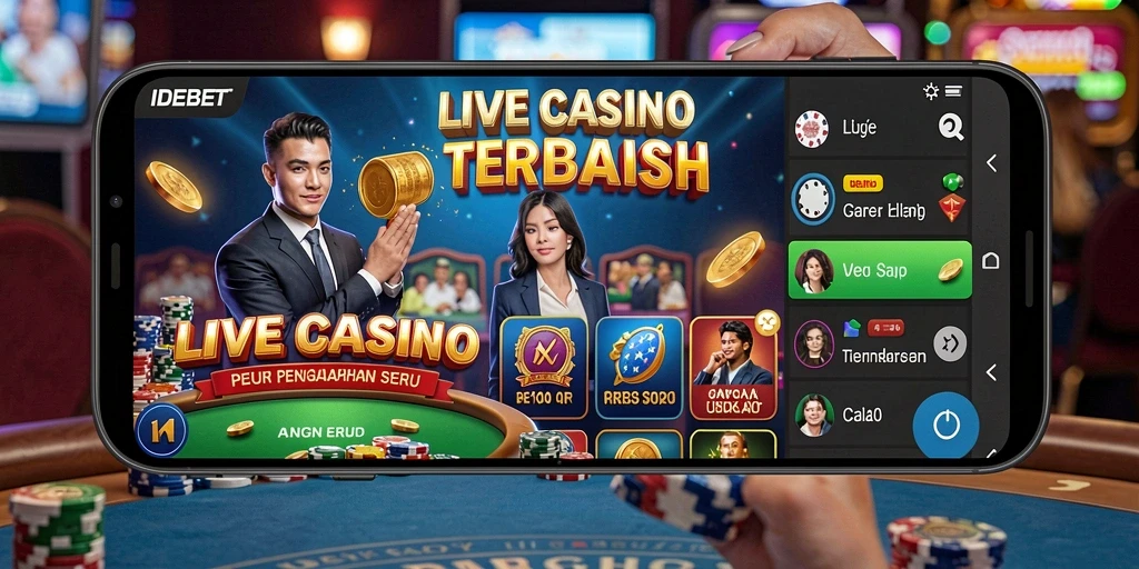 Tampilan gameplay Live Casino yang mendebarkan dan interaktif di IDEBET.