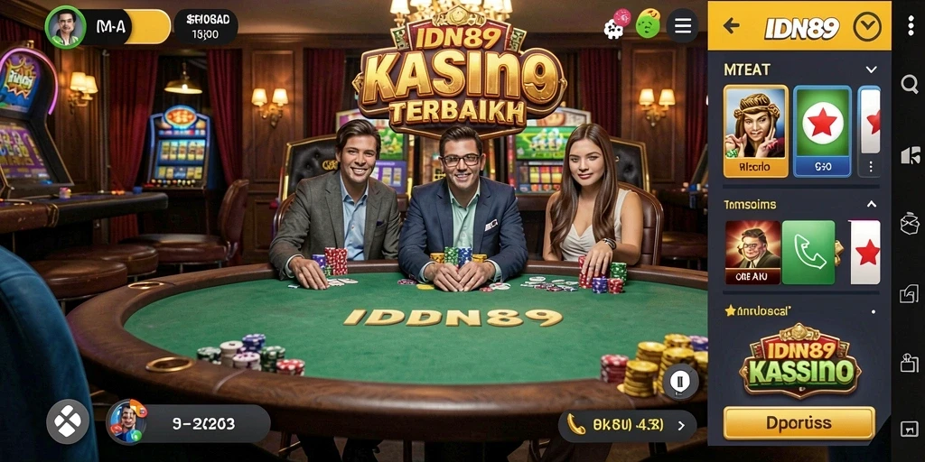 Tampilan utama IDN89 dengan gameplay kasino yang seru dan interaktif.