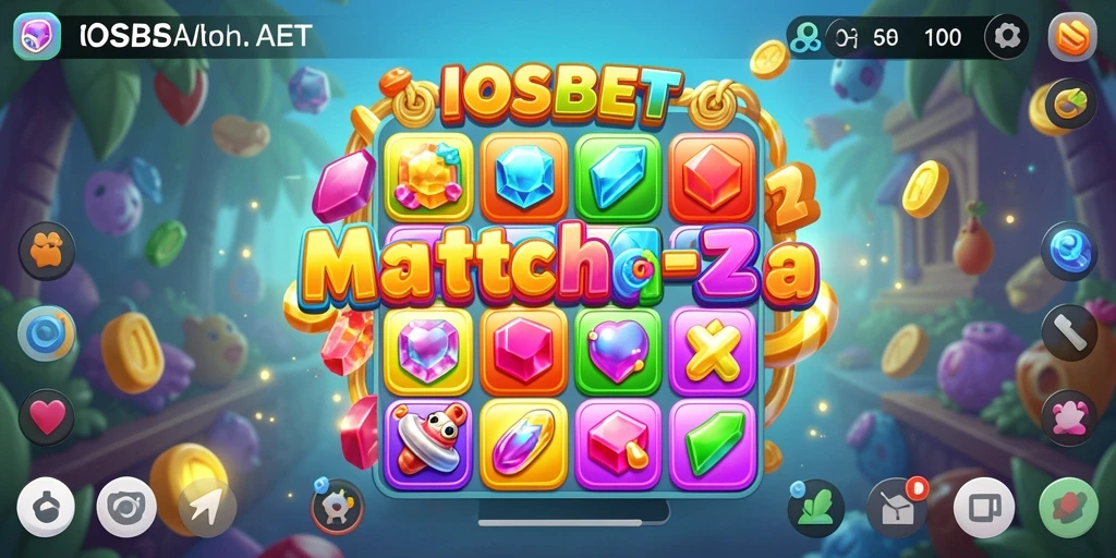 Screenshot utama yang menampilkan serunya gameplay Match-3 di IOSBET.