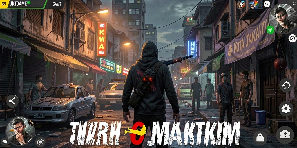 Tangkapan layar menampilkan suasana mencekam dalam JKTGAME.