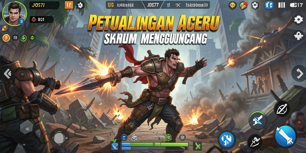 Tampilan aksi seru dari gameplay JOS77 yang memacu adrenalin.