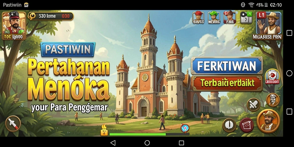 Tangkapan layar PASTIWIN menampilkan aksi menara pertahanan yang intens.