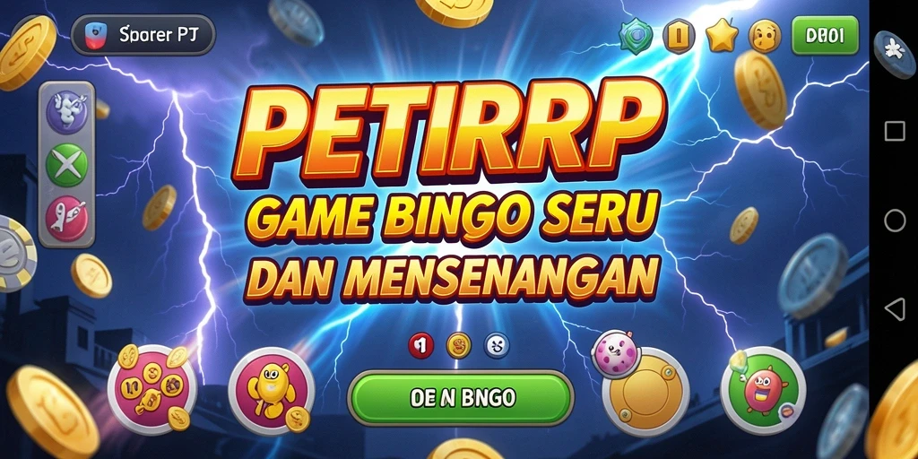 Tampilan gameplay seru di PETIRRP dengan tema Bingo yang menarik.