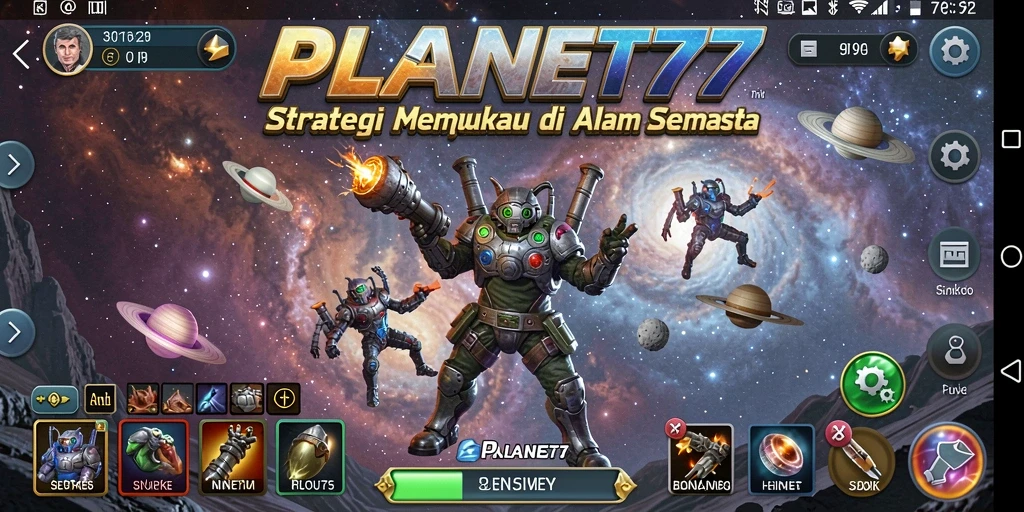 Screenshot PLANET77 menunjukkan gameplay strategi yang intens dan menegangkan.