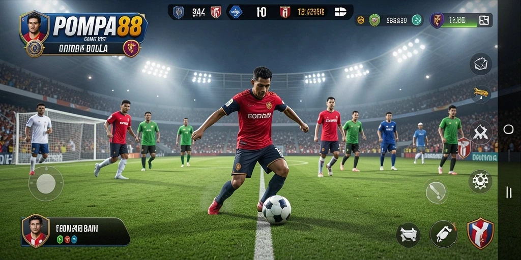 Tampilan menarik dari gameplay POMPA88 dalam aksi sepak bola.