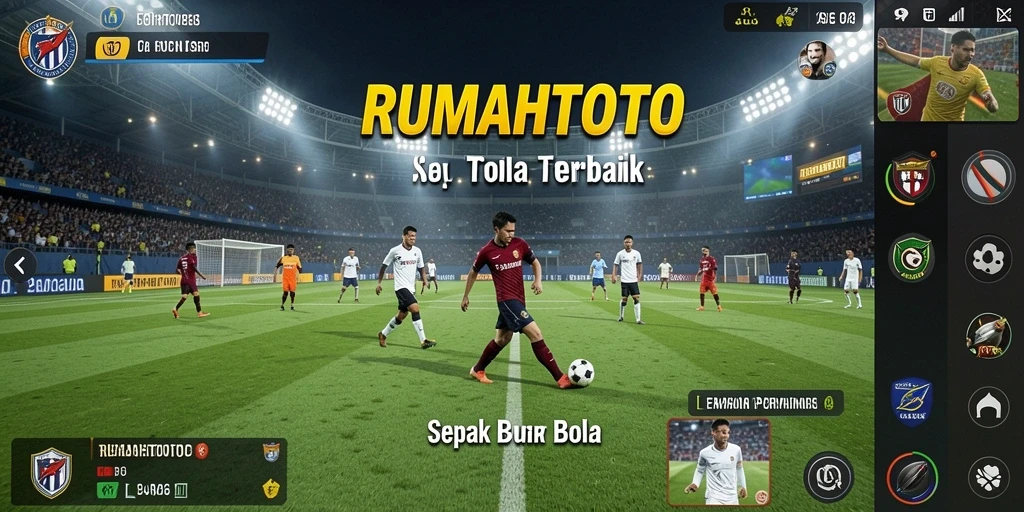 Tampilan permainan menarik dari RUMAHTOTO yang mencerminkan atmosfer sepak bola.