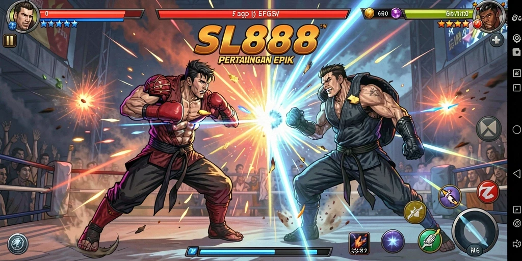 Tangkapan layar menampilkan pertarungan epik dalam SL888.