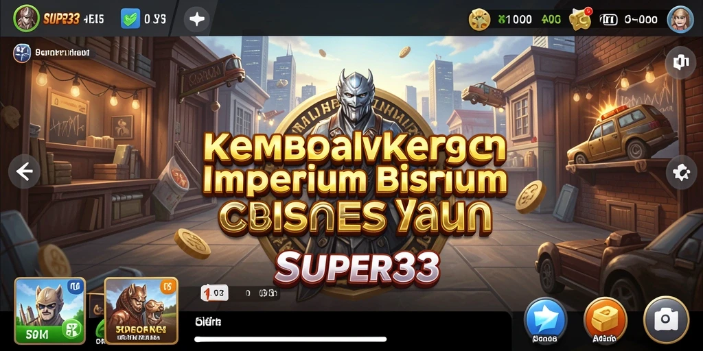 Tangkapan layar SUPER33 menampilkan gameplay seru dan strategi bisnis.
